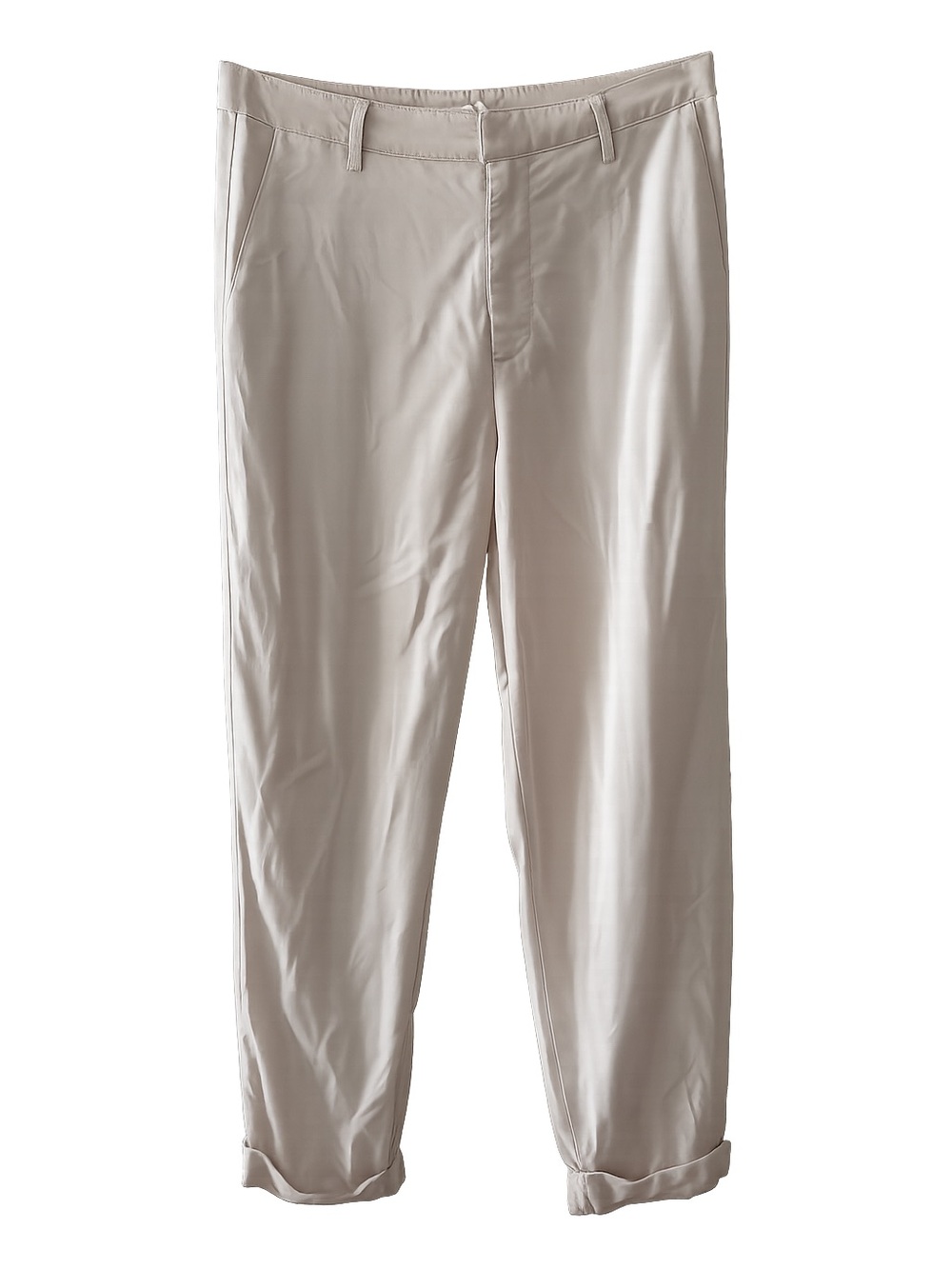 H&M Lightweight Cream High-Rise Straight Leg Summer Trousers - Size 8